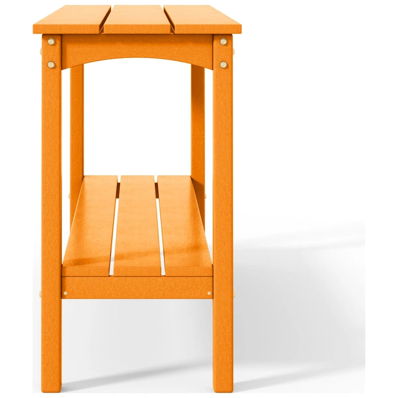 Polytrends Laguna HDPE Table d'extérieur toutes saisons à deux étagères pour terrasse