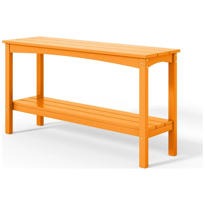 Polytrends Laguna HDPE Table d'extérieur toutes saisons à deux étagères pour terrasse