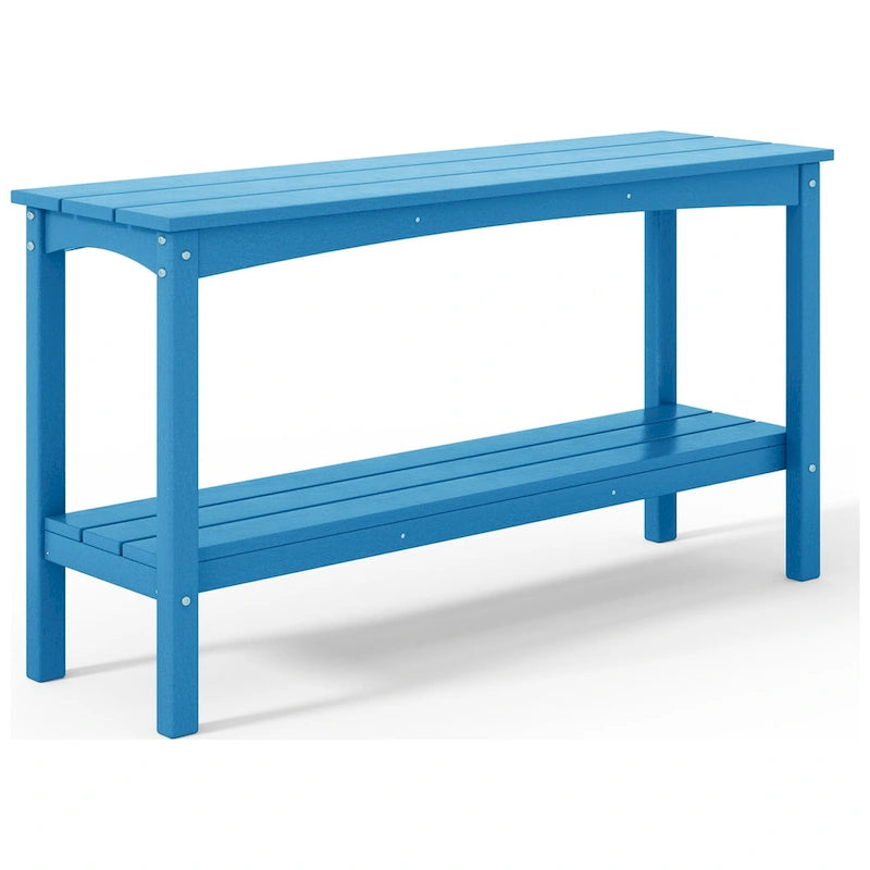 Polytrends Laguna HDPE Table d'extérieur toutes saisons à deux étagères pour terrasse