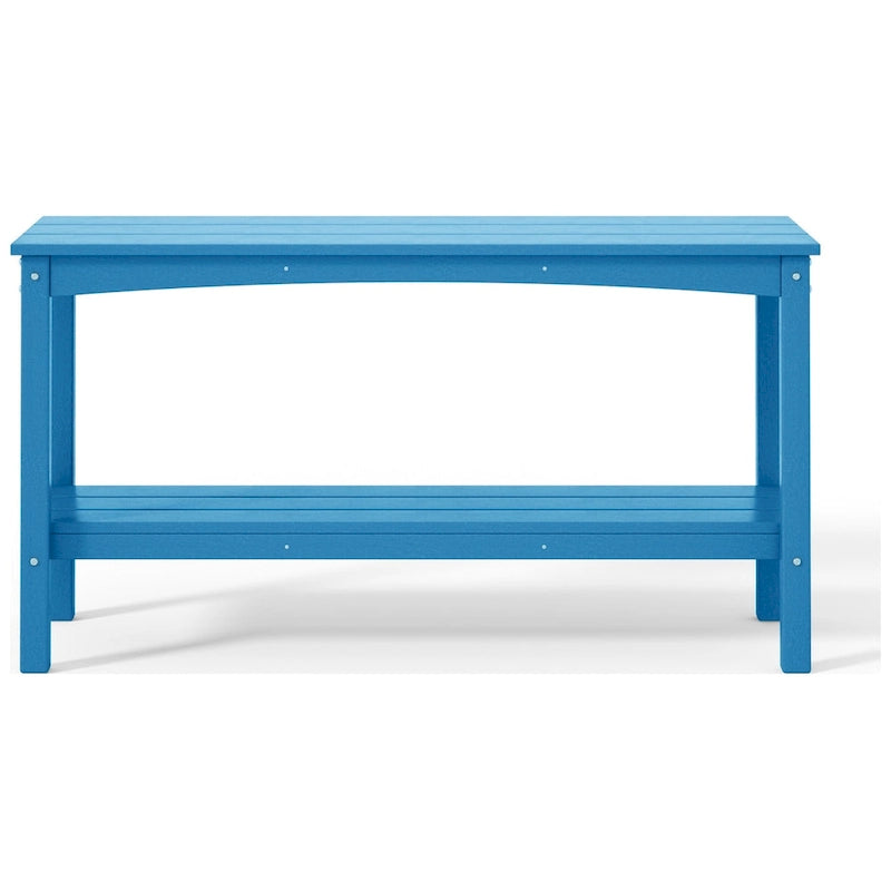 Polytrends Laguna HDPE Table d'extérieur toutes saisons à deux étagères pour terrasse