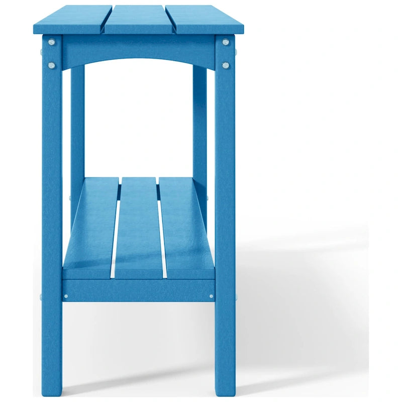 Polytrends Laguna HDPE Table d'extérieur toutes saisons à deux étagères pour terrasse