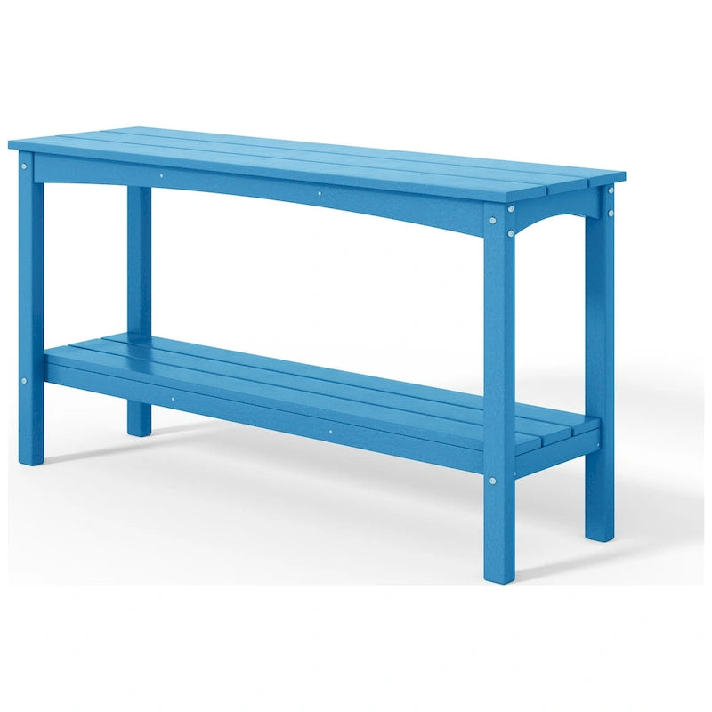 Polytrends Laguna HDPE Table d'extérieur toutes saisons à deux étagères pour terrasse
