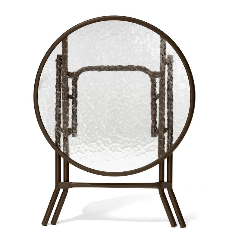 Table d'appoint pliante d'extérieur en verre trempé Table de bistrot de patio