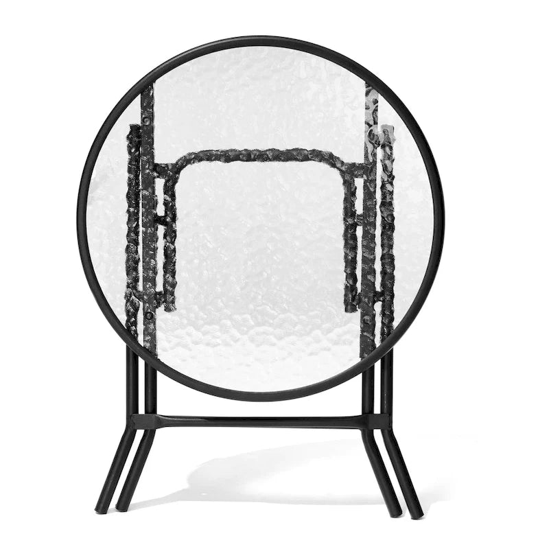 Table d'appoint pliante d'extérieur en verre trempé Table de bistrot de patio