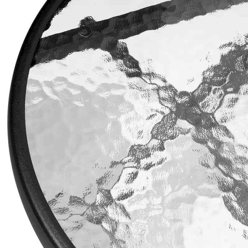 Table d'appoint pliante d'extérieur en verre trempé Table de bistrot de patio