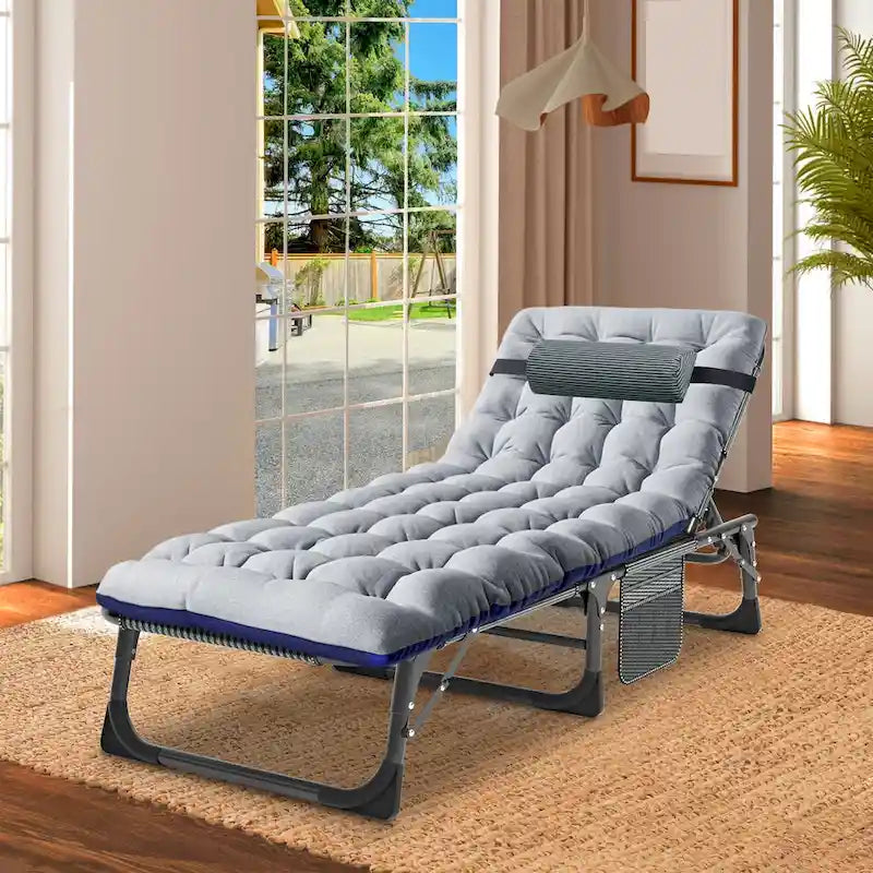 Lit de camping pliant épaissi DoCred amélioré avec matelas épais