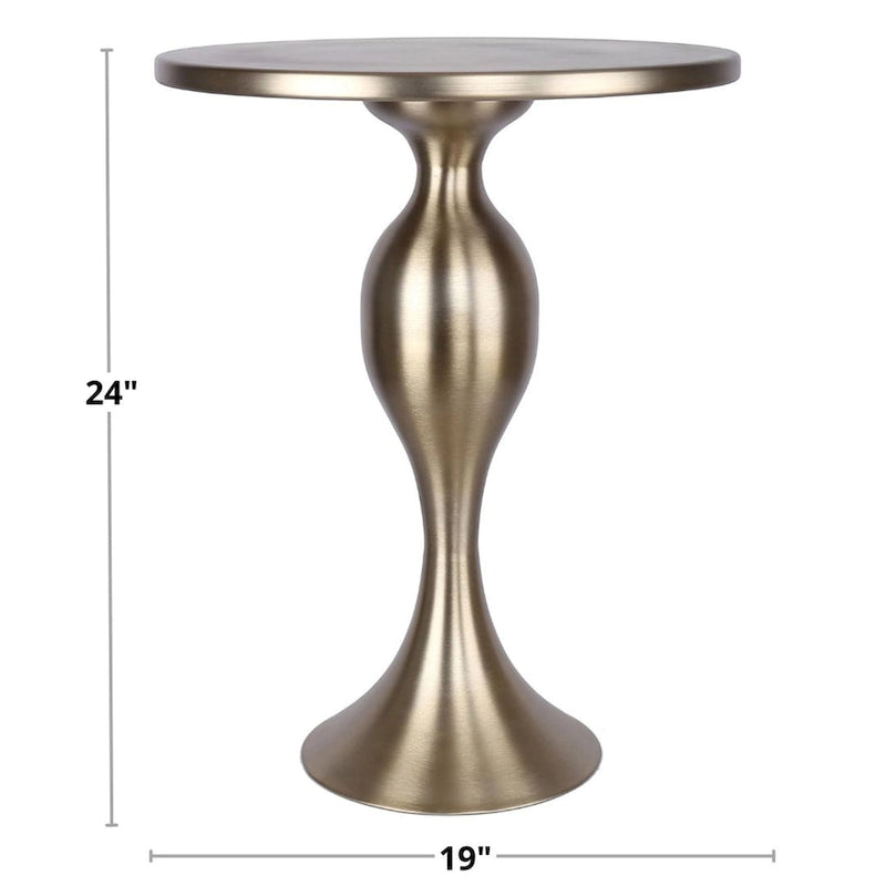 Table d'appoint en métal Silver Orchid Ashland 24