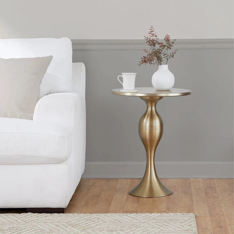 Table d'appoint en métal Silver Orchid Ashland 24