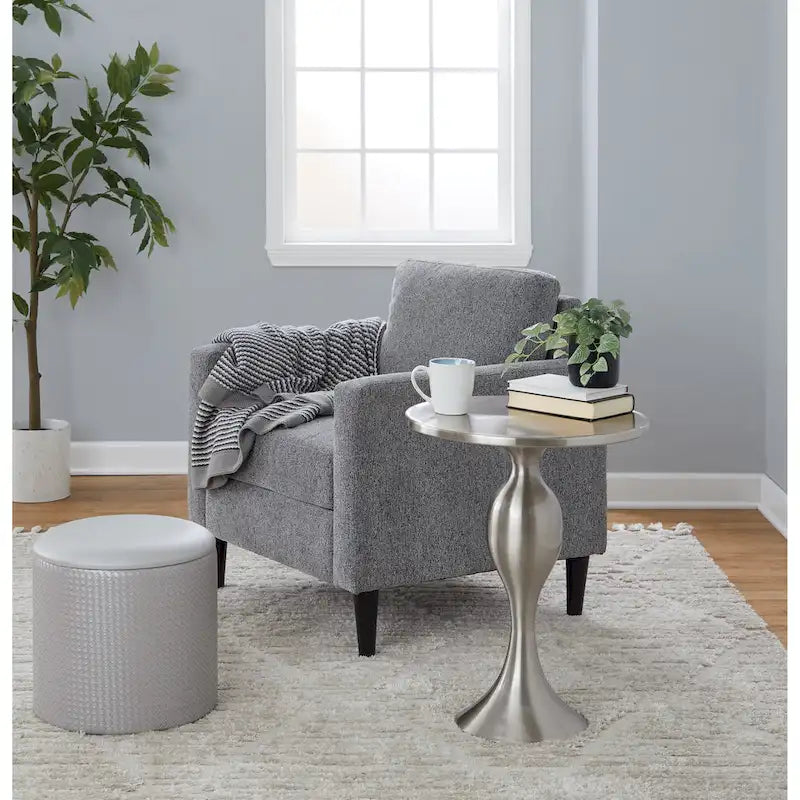Table d'appoint en métal Silver Orchid Ashland 24