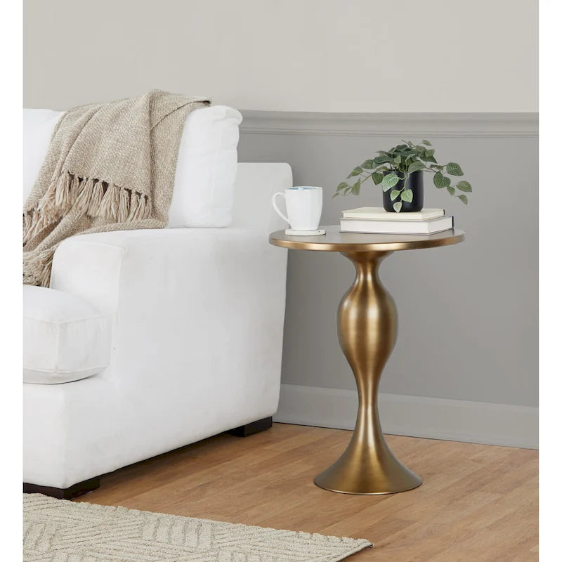 Table d'appoint en métal Silver Orchid Ashland 24
