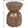 Table d'appoint et de bout ronde en ciment Hourglass, pour l'intérieur et l'extérieur