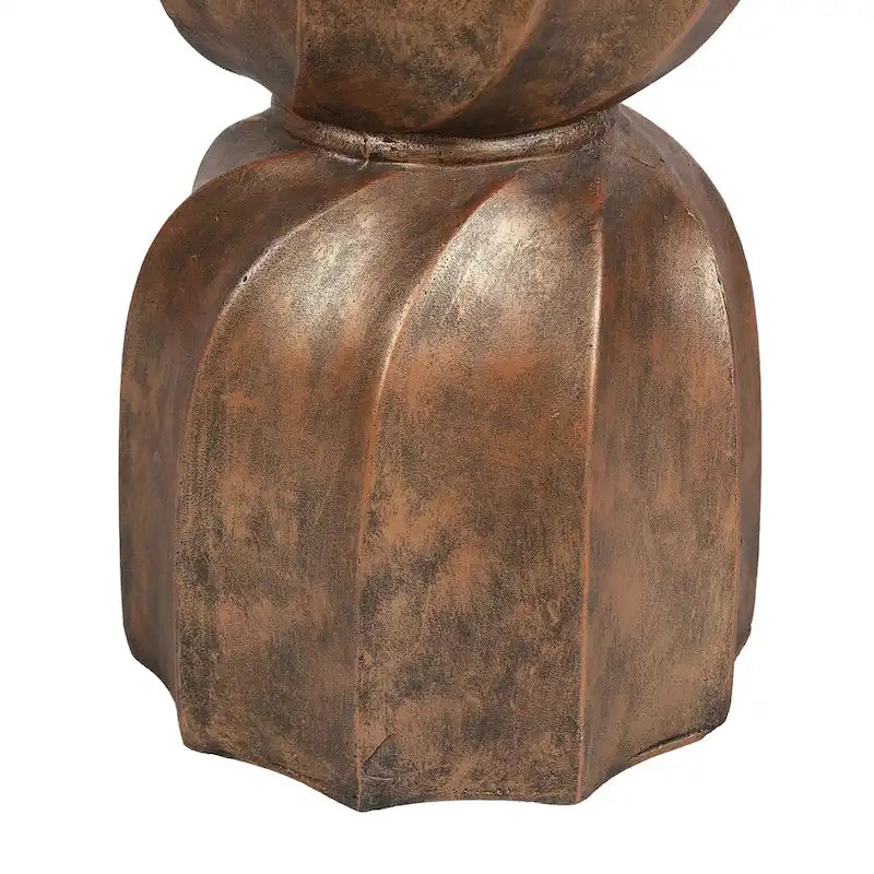 Table d'appoint et de bout ronde en ciment Hourglass, pour l'intérieur et l'extérieur