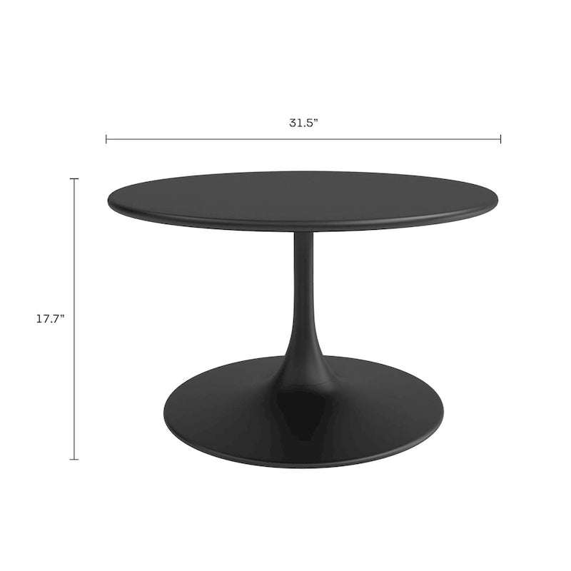 Table basse de bistrot Kurv 31,5, résistante aux intempéries, intérieur/extérieur
