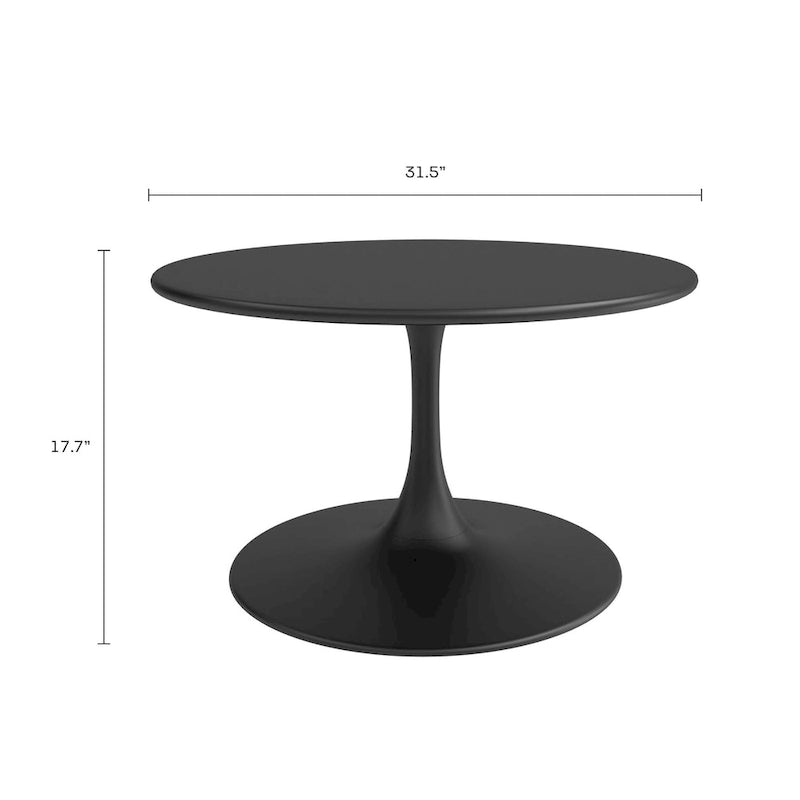 Table basse de bistrot Kurv 31,5, résistante aux intempéries, intérieur/extérieur
