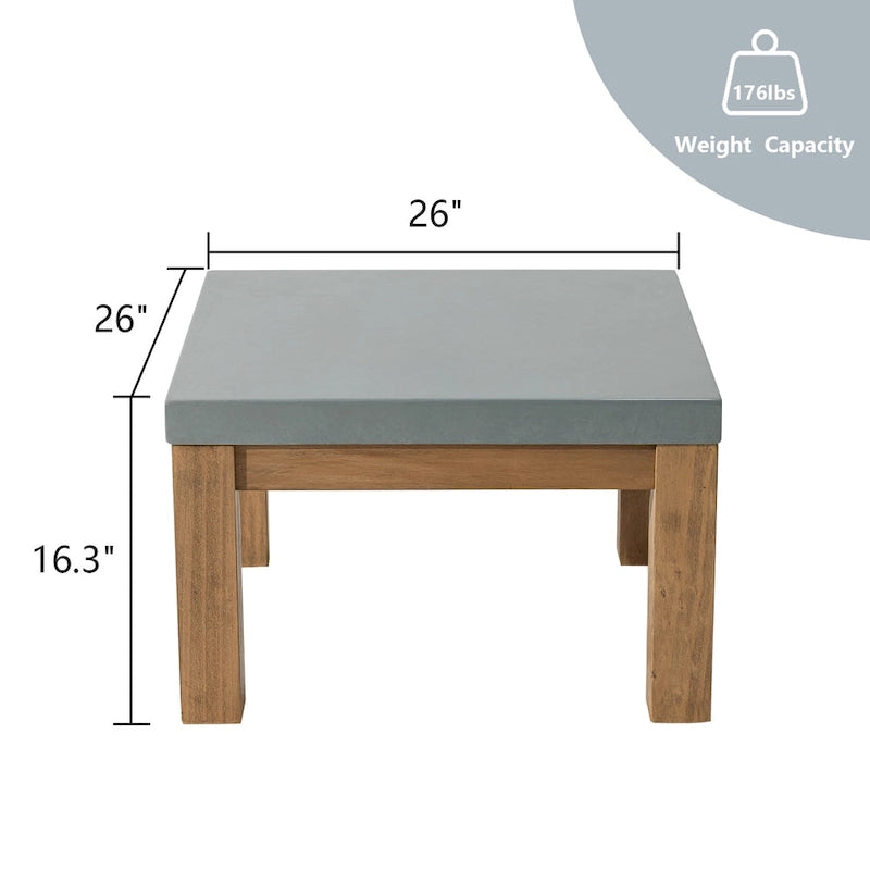 Table basse carrée d'extérieur en bois massif COSIEST