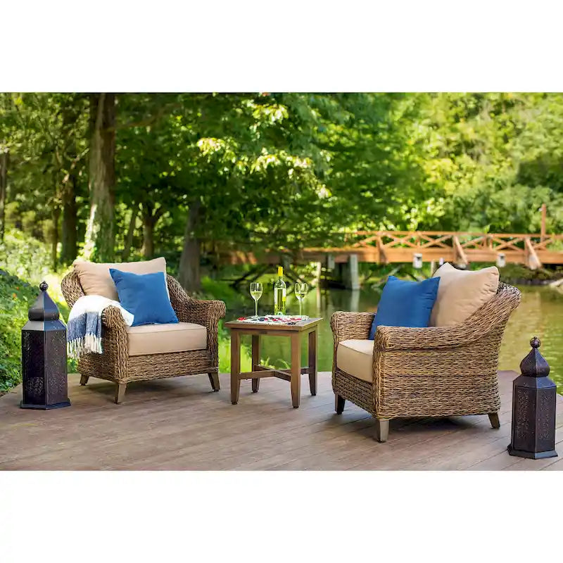 Table d'appoint Winston Cayman Seagrass Weave Heritage marron