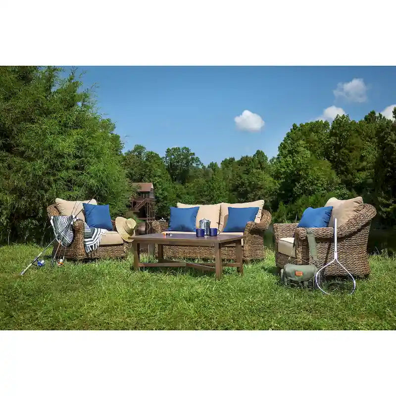 Table d'appoint Winston Cayman Seagrass Weave Heritage marron