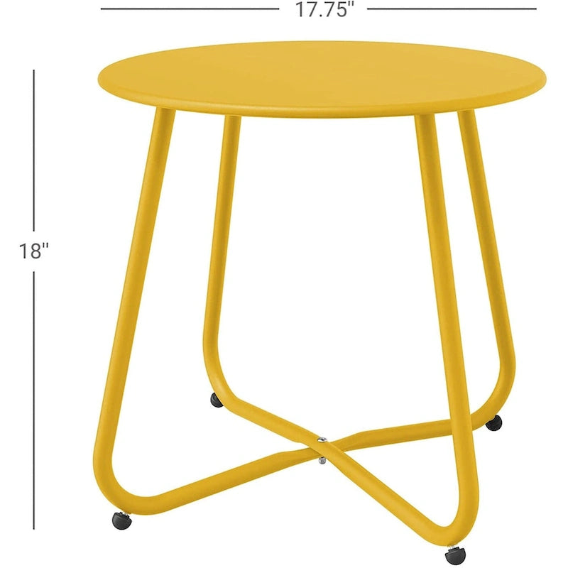Table d'appoint ronde en acier pour l'extérieur