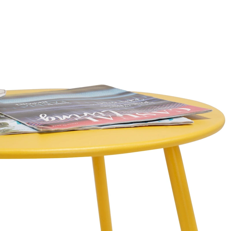 Table d'appoint ronde en acier pour l'extérieur