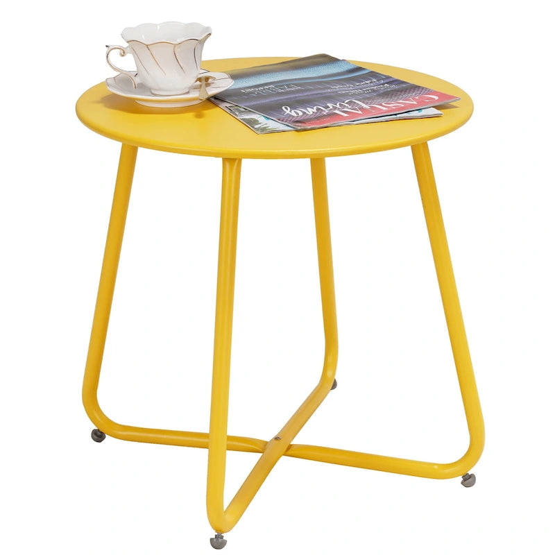 Table d'appoint ronde en acier pour l'extérieur