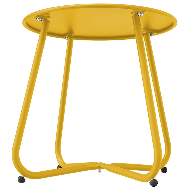 Table d'appoint ronde en acier pour l'extérieur