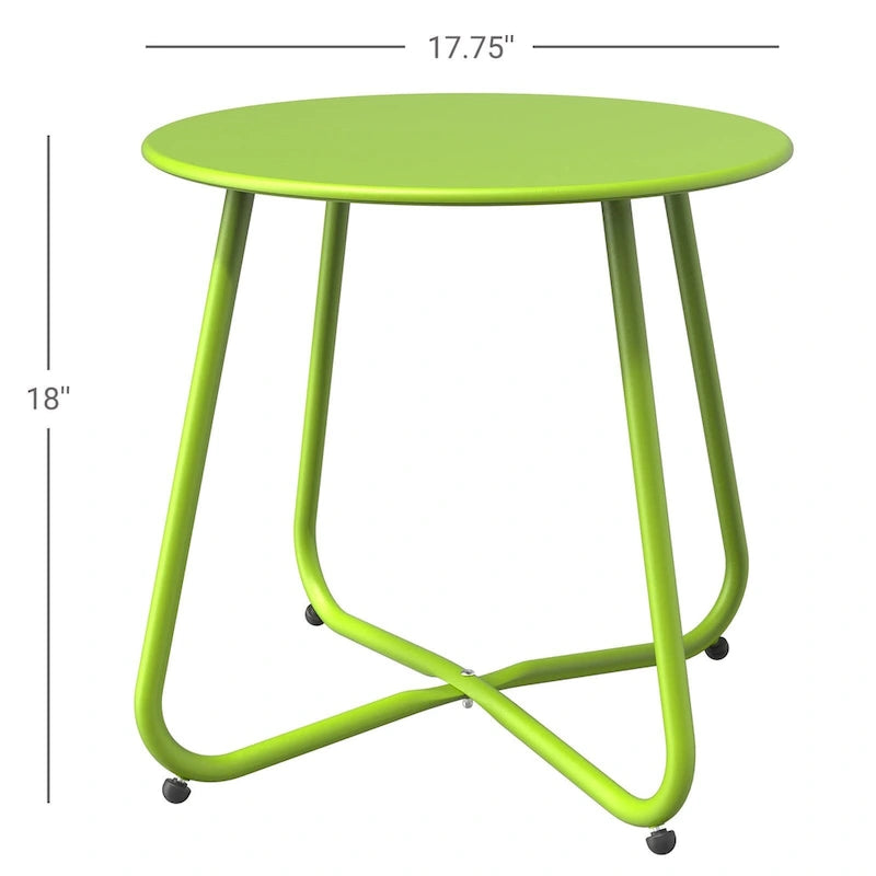 Table d'appoint ronde en acier pour l'extérieur