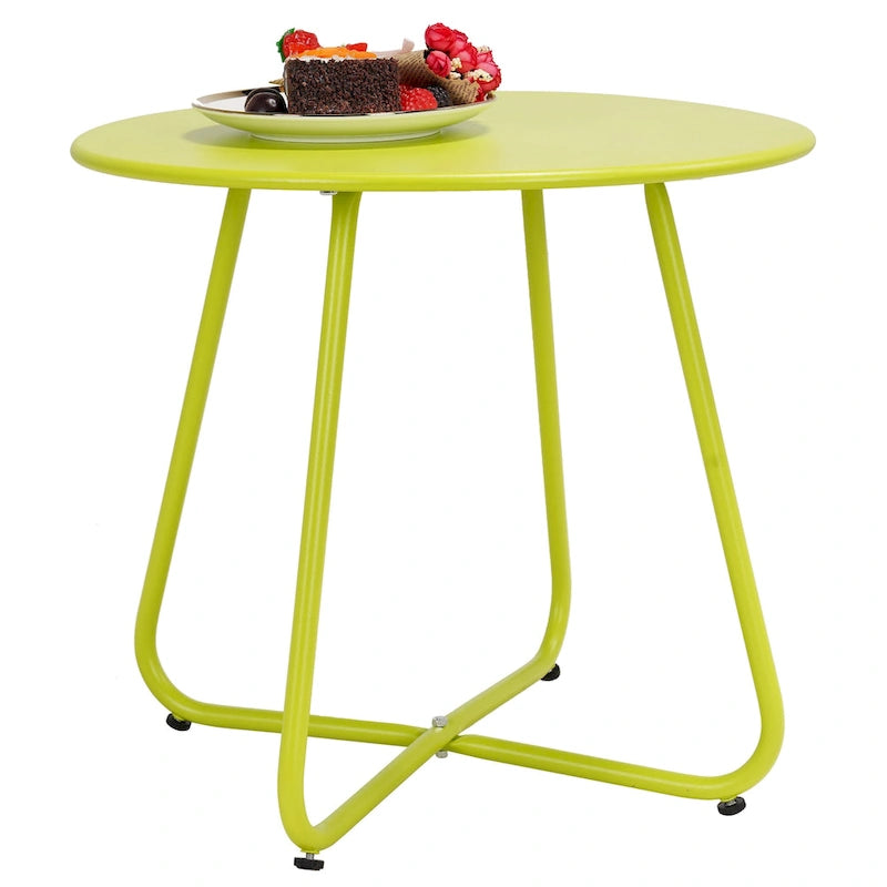 Table d'appoint ronde en acier pour l'extérieur