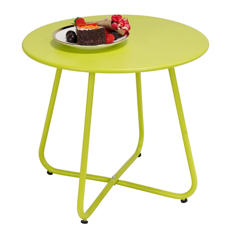 Table d'appoint ronde en acier pour l'extérieur