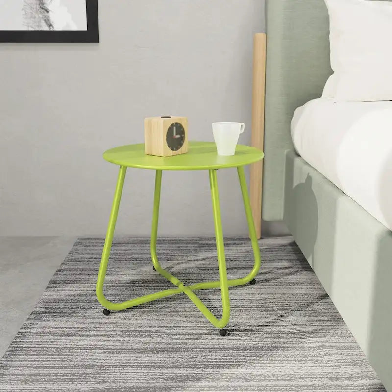 Table d'appoint ronde en acier pour l'extérieur