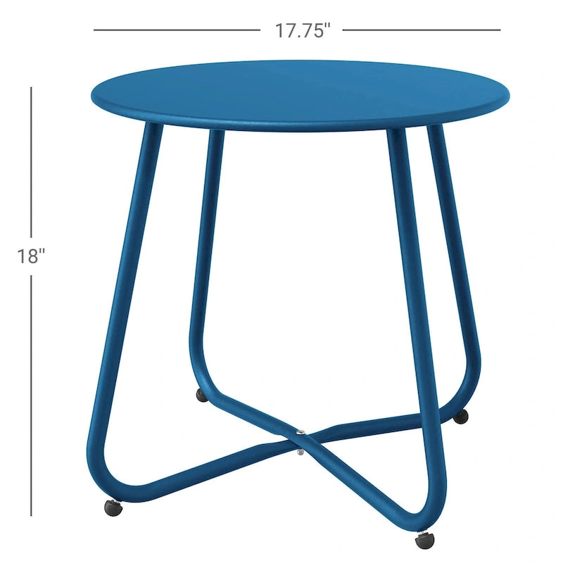 Table d'appoint ronde en acier pour l'extérieur
