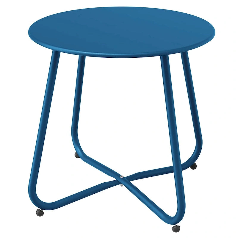 Table d'appoint ronde en acier pour l'extérieur