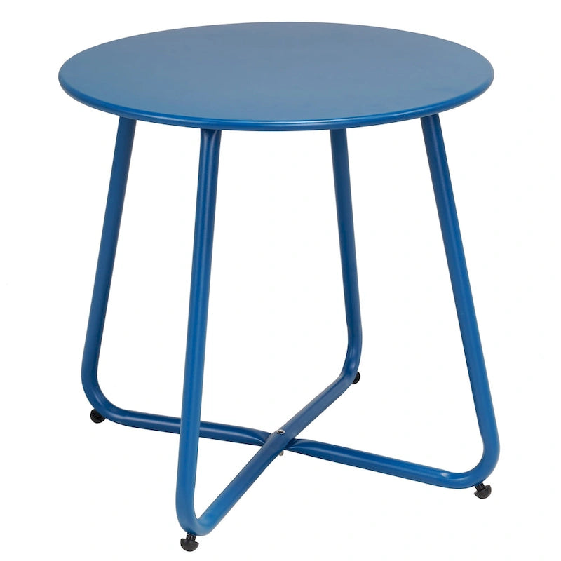 Table d'appoint ronde en acier pour l'extérieur