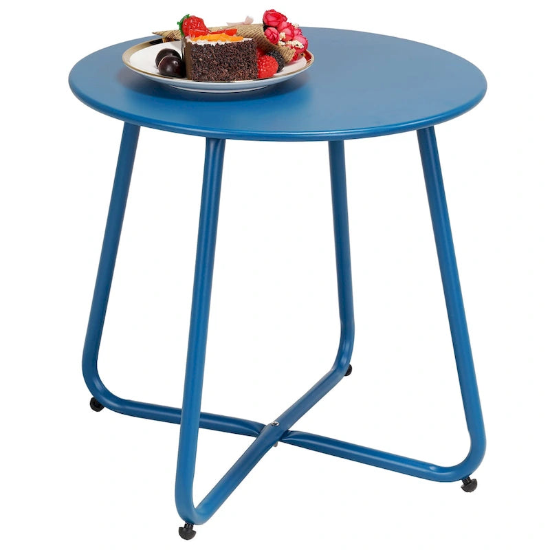 Table d'appoint ronde en acier pour l'extérieur