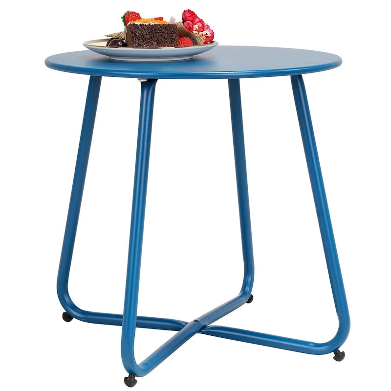 Table d'appoint ronde en acier pour l'extérieur