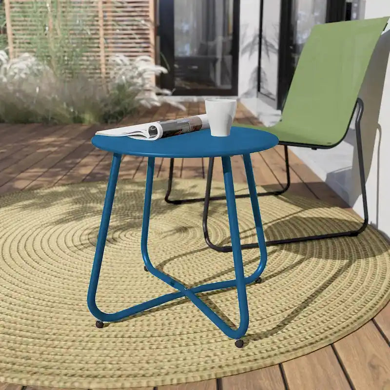 Table d'appoint ronde en acier pour l'extérieur