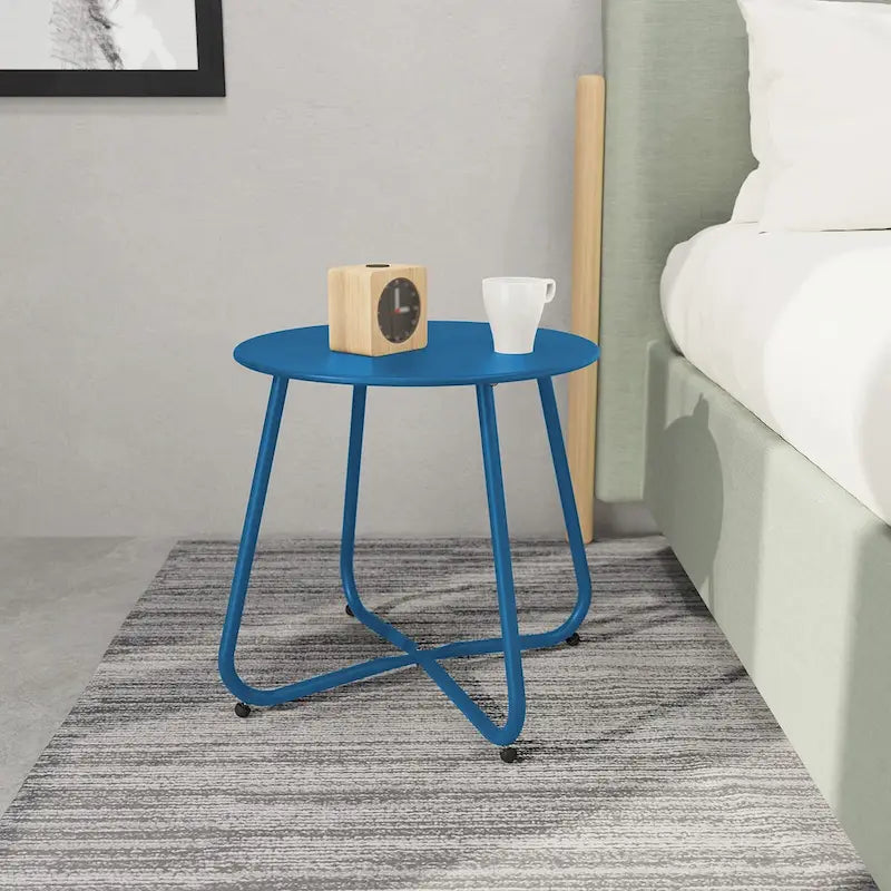 Table d'appoint ronde en acier pour l'extérieur