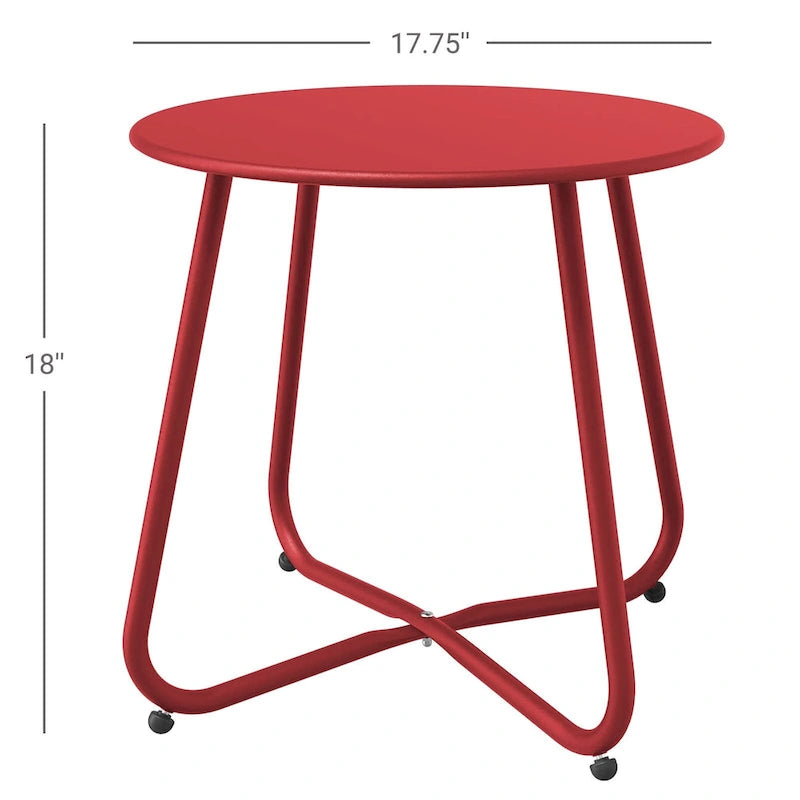 Table d'appoint ronde en acier pour l'extérieur