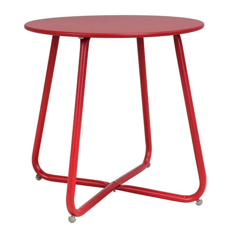 Table d'appoint ronde en acier pour l'extérieur