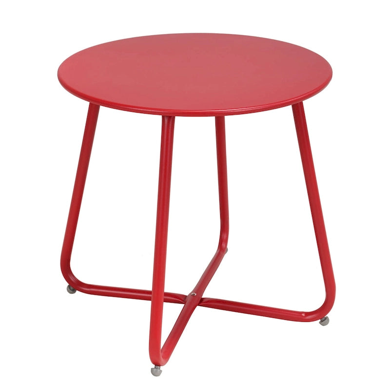 Table d'appoint ronde en acier pour l'extérieur