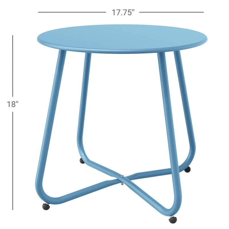 Table d'appoint ronde en acier pour l'extérieur