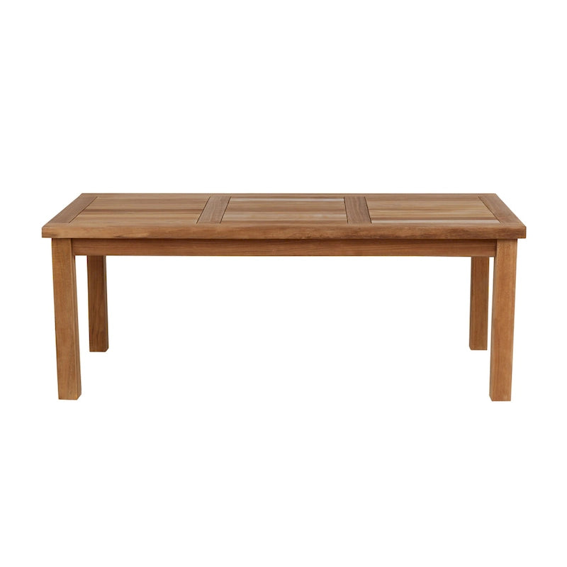 Table basse d'extérieur rectangulaire en teck RRI Goods 24X 48 pour patio, balcon, pelouse, terrasse, jardin