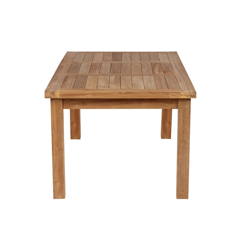 Table basse d'extérieur rectangulaire en teck RRI Goods 24X 48 pour patio, balcon, pelouse, terrasse, jardin