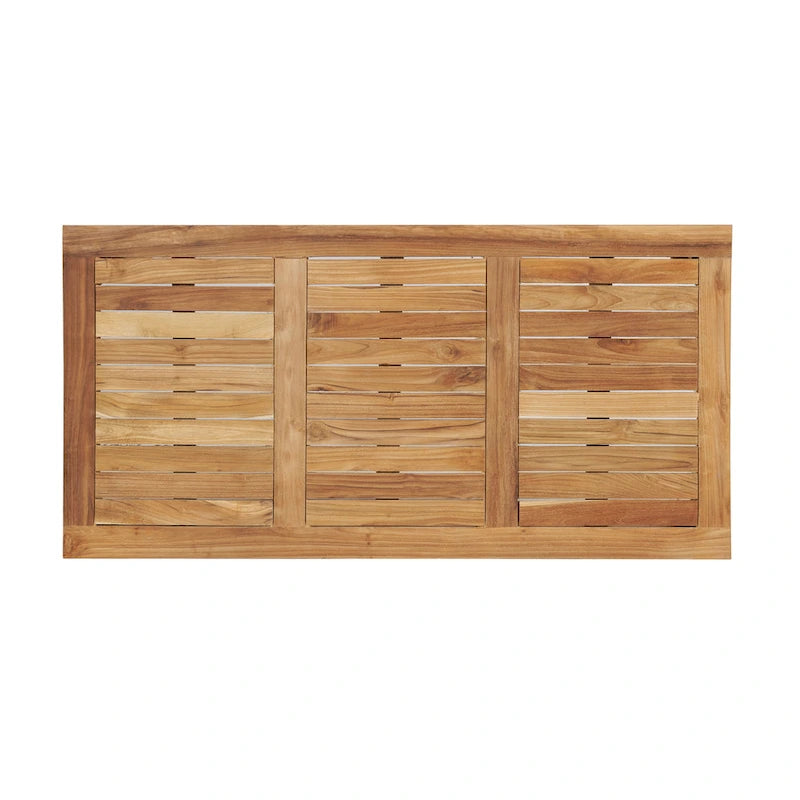 Table basse d'extérieur rectangulaire en teck RRI Goods 24X 48 pour patio, balcon, pelouse, terrasse, jardin