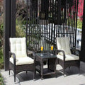 Outdoor patio Furniture sets 3 piece Conversation wicker Ratten Sectional Sofa With Seat Cushions