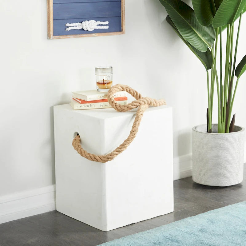 Table d'appoint d'extérieur contemporaine en fibrociment - 15 x 15 x 18
