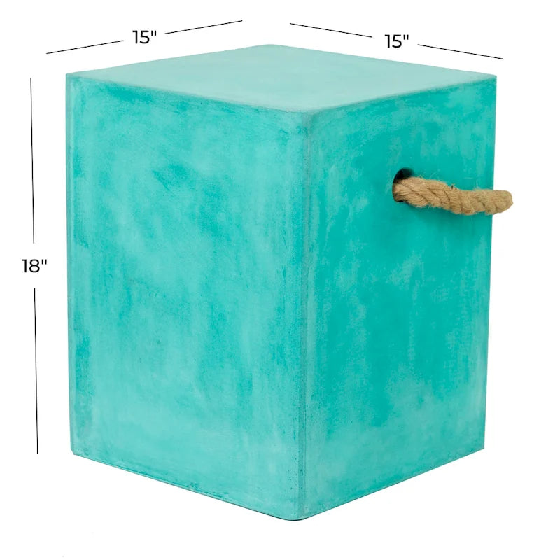 Table d'appoint d'extérieur contemporaine en fibrociment - 15 x 15 x 18
