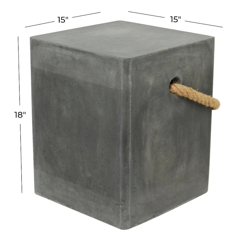 Table d'appoint d'extérieur contemporaine en fibrociment - 15 x 15 x 18