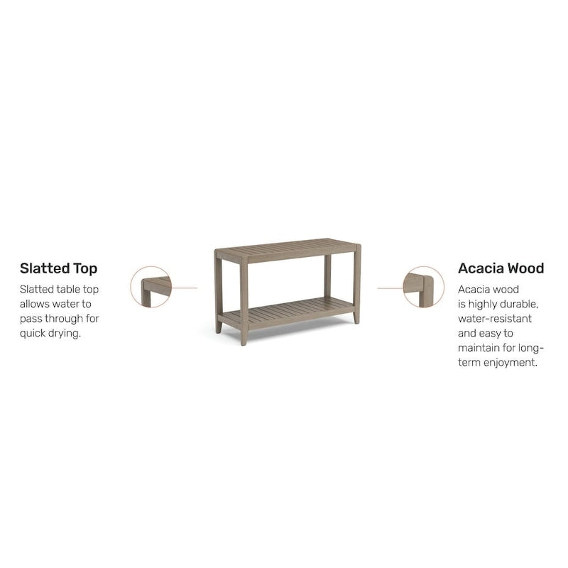 Homestyles Sustain Table basse d'extérieur en bois gris - 46 x 18 x 28