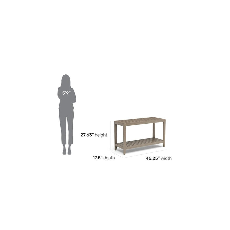 Homestyles Sustain Table basse d'extérieur en bois gris - 46 x 18 x 28