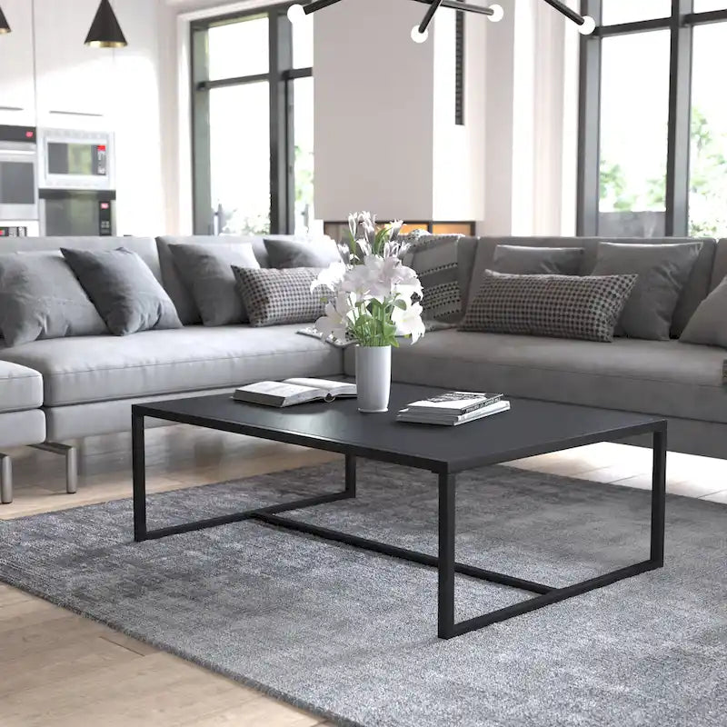Table basse d'extérieur/d'intérieur en acier de qualité commerciale, tous temps - 32P x 45L x 15H